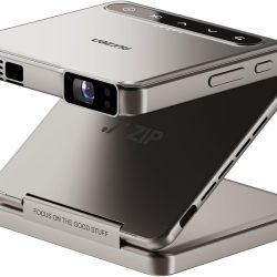 Aurzen ZIP Tri-Fold DLP Truly Mini Projector. Pocket Size. Zero-Lag Focus. One-Click Screen Mirroring. Full-Screen Mode. Type-C Fast Charging. 5.000mAh Battery. Indoor Outdoor Portable Projector.Gold