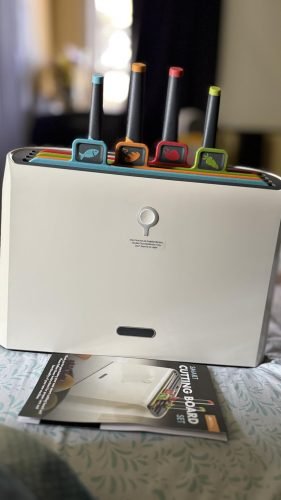 【New User Only】Modern Innovations Smart Cutting Boards and Knife Set. Self Cleaning Cutting Board & Knives Holder. Color Coded Cutting Board Set With Knives. All-In-One Cleaning Knife and Cutting Board Set photo review