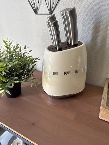 Smeg Cream Stainless Steel Knife Block Set photo review