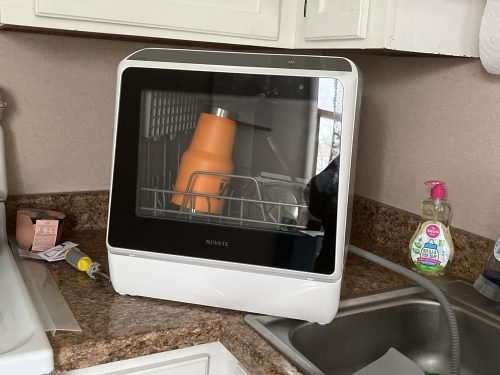 NOVETE Portable Countertop Dishwashers. Compact Dishwashers with 5L Built-in Water Tank & Inlet Hose. 5 Washing Programs. Baby Care. Air-Dry Function and LED Light for Small Apartments photo review