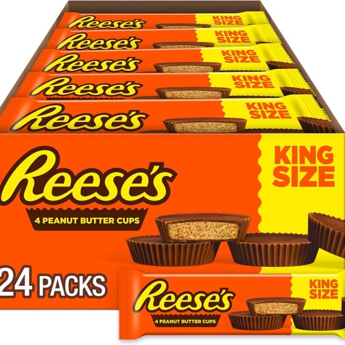 REESE'S Milk Chocolate King Size Peanut Butter Cups. Candy Packs. 2.8 oz (24 Count)