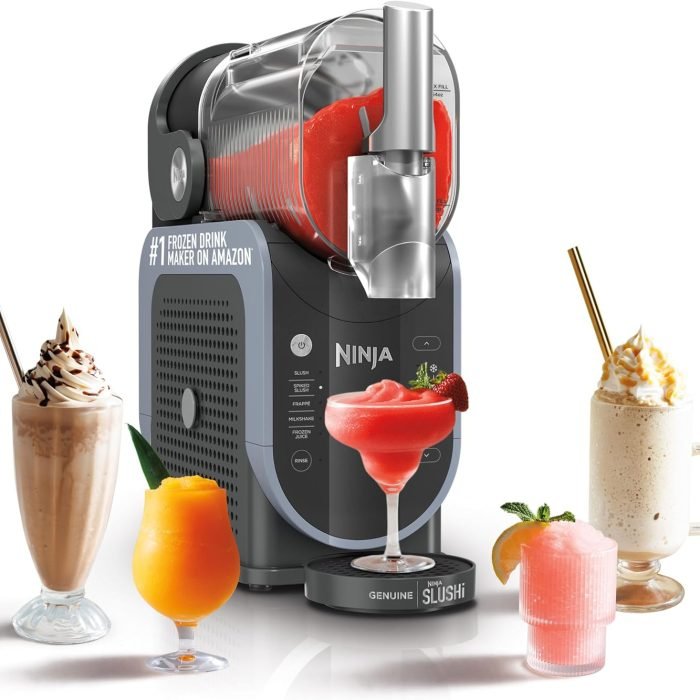 Ninja SLUSHi with RapidChill Technology. 88 oz. Frozen Drink & Slushie Machine. 5 Preset Programs. Margaritas. Frappés. and More. Premium Accents. Black. FS301