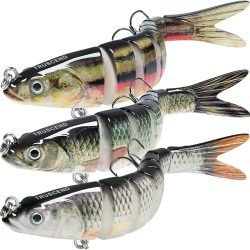 TRUSCEND Fishing Lures for Freshwater and Saltwater. Lifelike Swimbait for Bass Trout Crappie. Slow Sinking Bass Fishing Lure. Amazing Fishing Gifts for men. Must-have for Family Fishing Gear