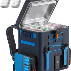 LiTHELi Frozen Pack 12V Car Refrigerator & Portable Electric Cooler. 20L/21QT with 2 U20 Batteries. -4~68℉ Travel Fridge Freezer for Camping.