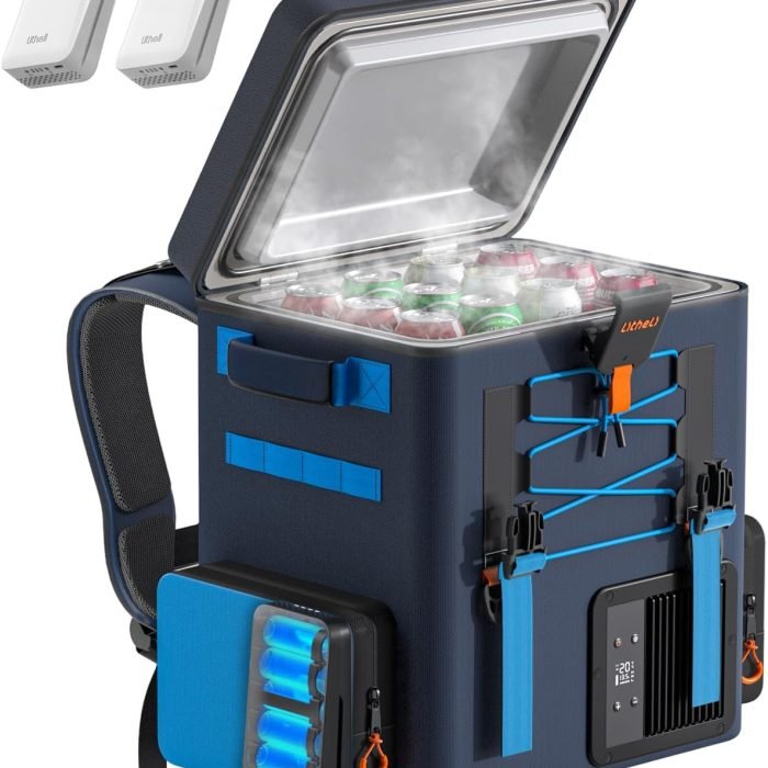 LiTHELi Frozen Pack 12V Car Refrigerator & Portable Electric Cooler. 20L/21QT with 2 U20 Batteries. -4~68℉ Travel Fridge Freezer for Camping.