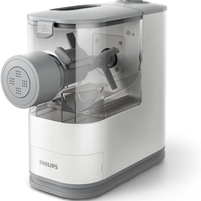 Philips Kitchen Appliances Compact Pasta and Noodle Maker. Viva Collection. Comes with 3 Default Classic Pasta Shaping Discs. Fully Automatic. Recipe Book. Small. White (HR2370/05)