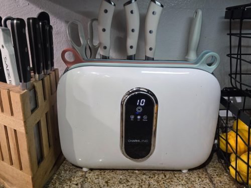 Charmline Smart Cutting Board and Knife Set with Holder. Double Cleaning and Drying Function. Space Saving Smart Home Gadgets. Keeping Kitchen Clean and Tidy photo review