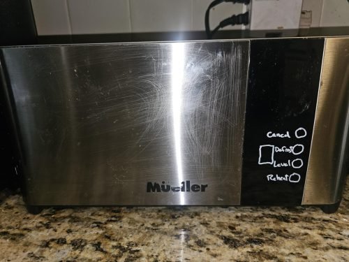 Mueller UltraToast Full Stainless Steel Toaster 4 Slice. Long Extra-Wide Slots for Bagels and Waffles. 6 Browning Levels. LED Display. Cancel/Defrost/Reheat Functions & Removable Tray. Kitchen Gadgets photo review