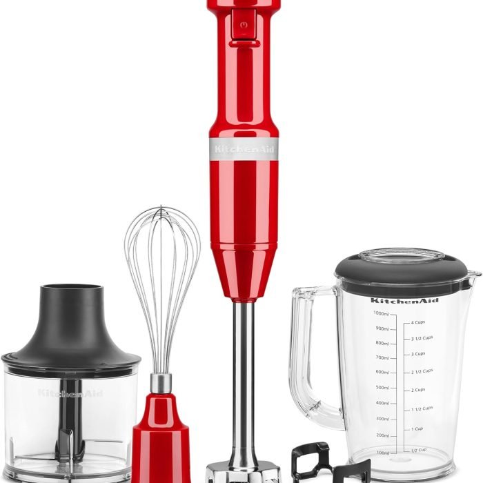 KitchenAid Variable Speed Corded Hand Blender with Accessories. Empire Red. KHBV83ER