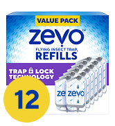 Zevo 2 Flying Insect Traps & 2 Refill Cartridges - Plug in Fly Trap & Indoor Bug Catcher for Gnats. House & Fruit Flies - Blue & UV Light Technology. Mess-Free Alternative to Bug Zapper