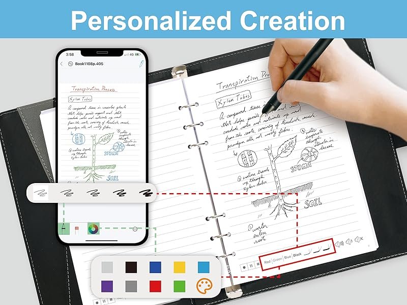 Smart Sync Pen for Note Taking with Notebook and Writing Board.Real-time Sync for Digitizing.Convert to Text.Storing.Sharing Paper Notes via APP on Smartphone/IPAD (Android and iOS)