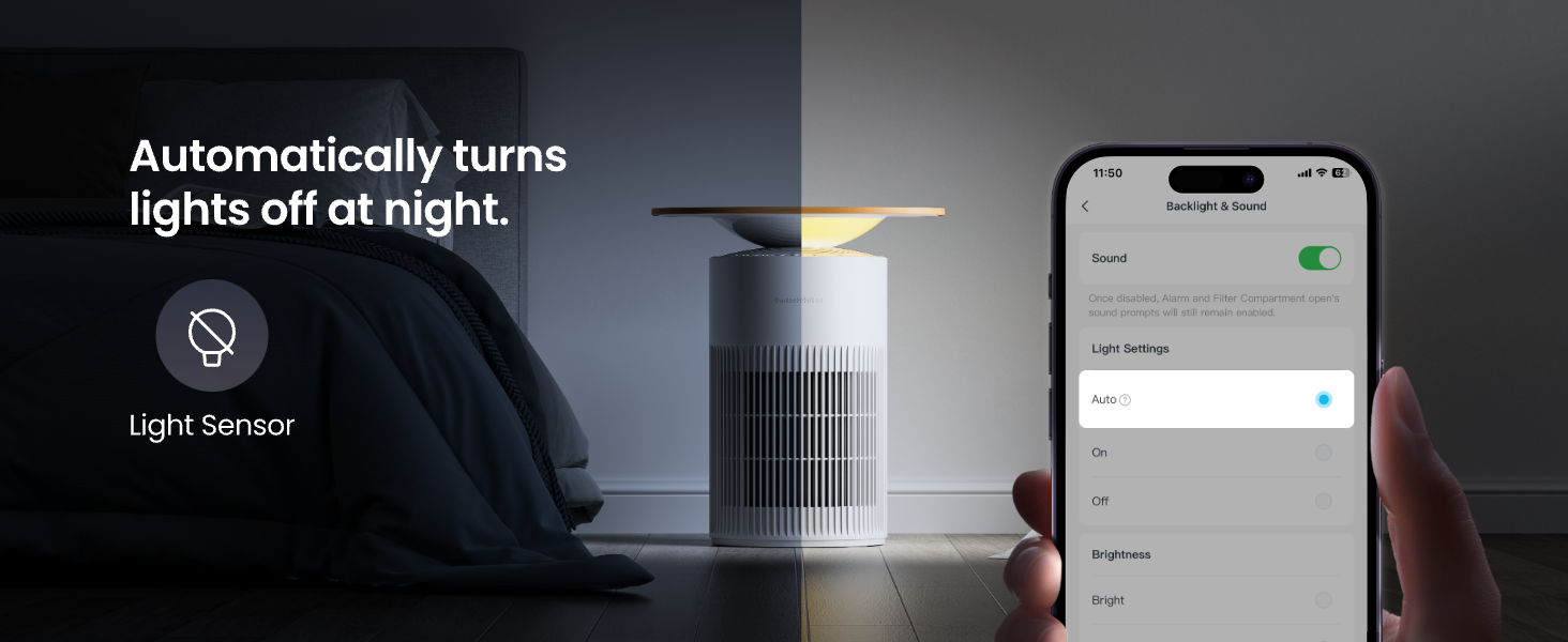 SwitchBot 4 in 1 Air Purifiers Table with Matter, Up to 3620 ft², H13 HEPA Pet Filter, Wireless Charging, Washable Pre-filter, 10 RGB Colors, Work with Apple Home, Alexa, GoogleHome, HomeAssistant