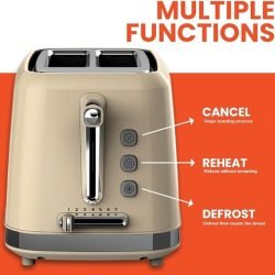 Russell Taylors Retro Toaster RT-10 Cream Color with Lid