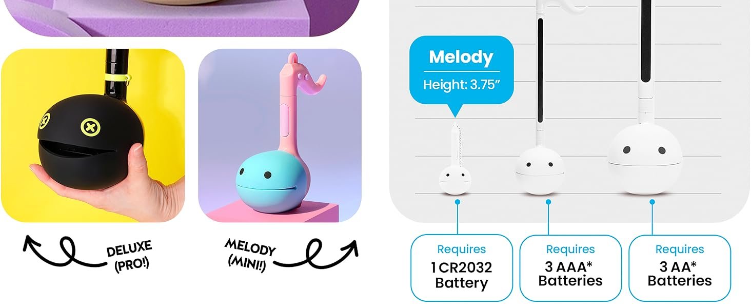 Otamatone Japanese Electronic Musical Instrument Portable Music Synthesizer from Japan by Maywa Denki Studio Award Winning. Educational Fun Gift for Children. Teens & Adults - Black