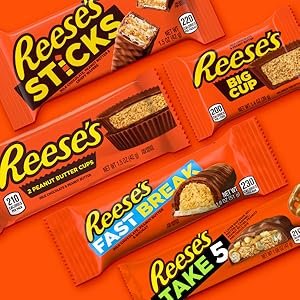 REESE'S Milk Chocolate King Size Peanut Butter Cups. Candy Packs. 2.8 oz (24 Count)