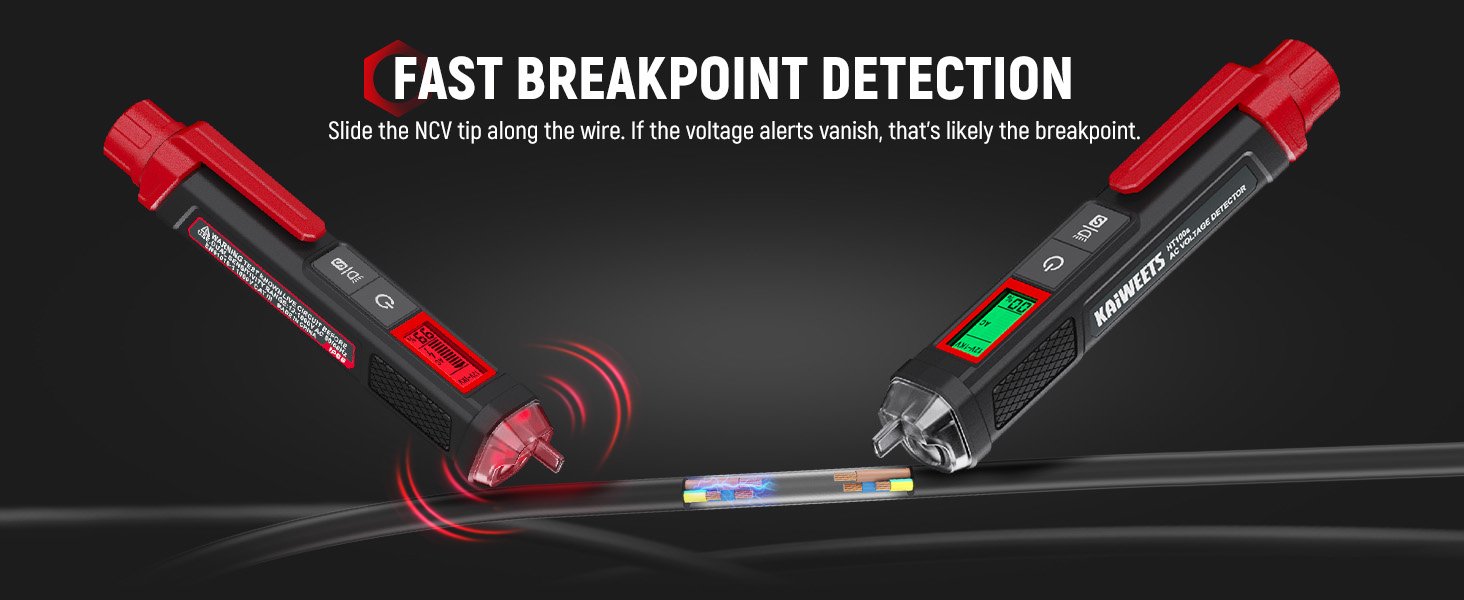KAIWEETS Electrical Test Kit KIT01, Digital Multimeter, Smart Non-Contact Voltage Tester & GFCI Outlet Tester with LCD, Complete Set with Carrying Case & Batteries for Electrician, DIY & HVAC