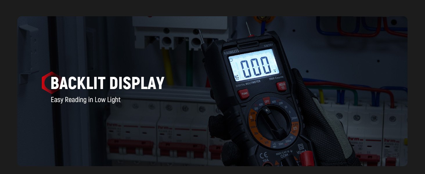 KAIWEETS Electrical Test Kit KIT01, Digital Multimeter, Smart Non-Contact Voltage Tester & GFCI Outlet Tester with LCD, Complete Set with Carrying Case & Batteries for Electrician, DIY & HVAC