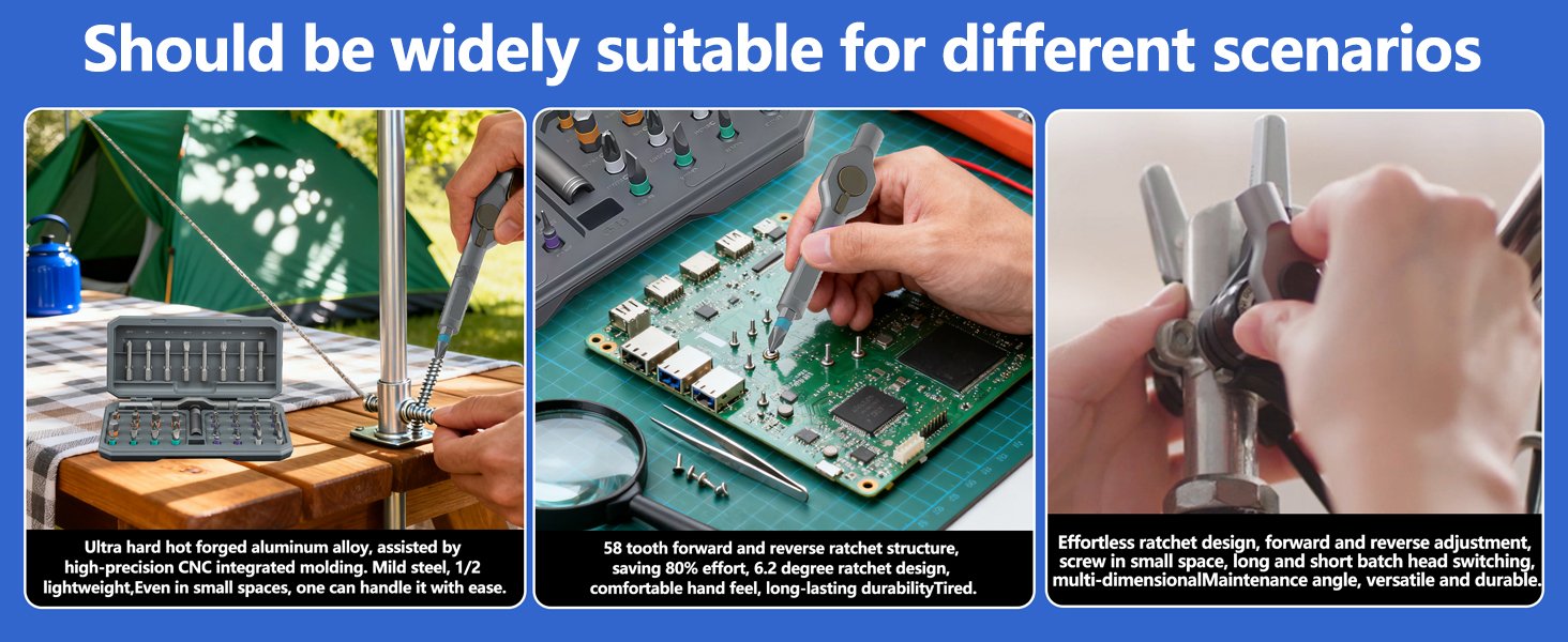 42 in 1 Magnetic Screwdriver Set, DIY Ratchet Screwdriver Set, Multi Bit Magnetic Drive,with Detachable Ratchet Handle and Storage Case, Portable Compact Repair Tool Kit for Furniture Computer Bicycle