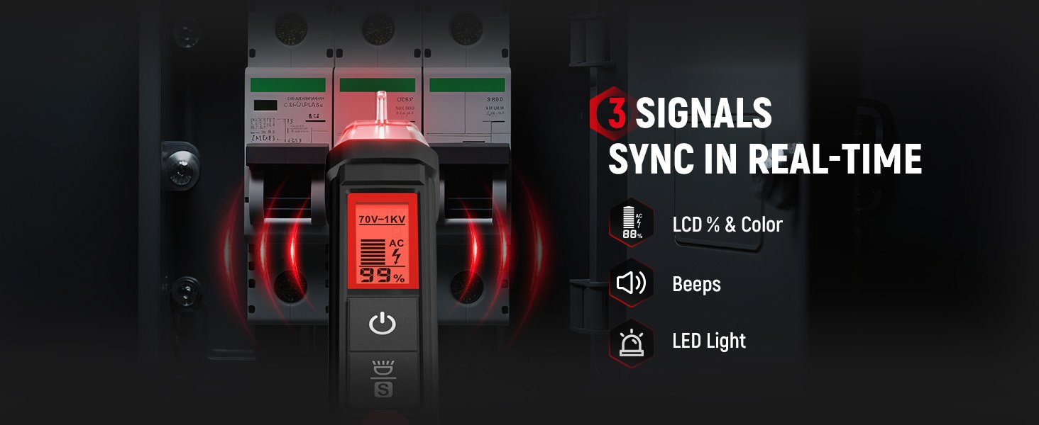 KAIWEETS Electrical Test Kit KIT01, Digital Multimeter, Smart Non-Contact Voltage Tester & GFCI Outlet Tester with LCD, Complete Set with Carrying Case & Batteries for Electrician, DIY & HVAC