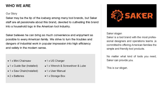 Saker Mini Chainsaw,Portable Electric Chainsaws Cordless,Small Handheld Chain Saw Pruning Shears Chain Saws for Tree Branches,Christmas Gifts for for Men Dad Husband Women,Courtyard and Garden