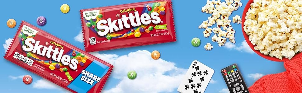 SKITTLES Original Chewy Candy Rainbow Colorful Bite Size Snacks for Celebrations. Parties. Holiday. Candy Dishes. Party Size. 50 oz Bag