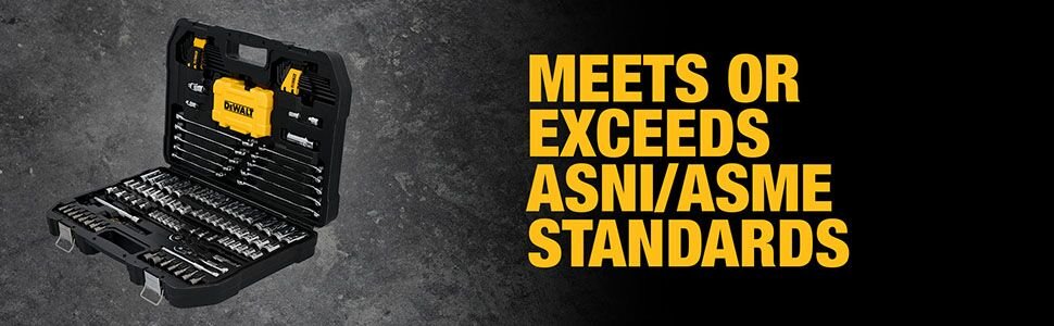 DEWALT 142 Piece Mechanics Tool Set, 1/4 Inch and 3/8 Inch Drive, SAE and Metric (DWMT45425)