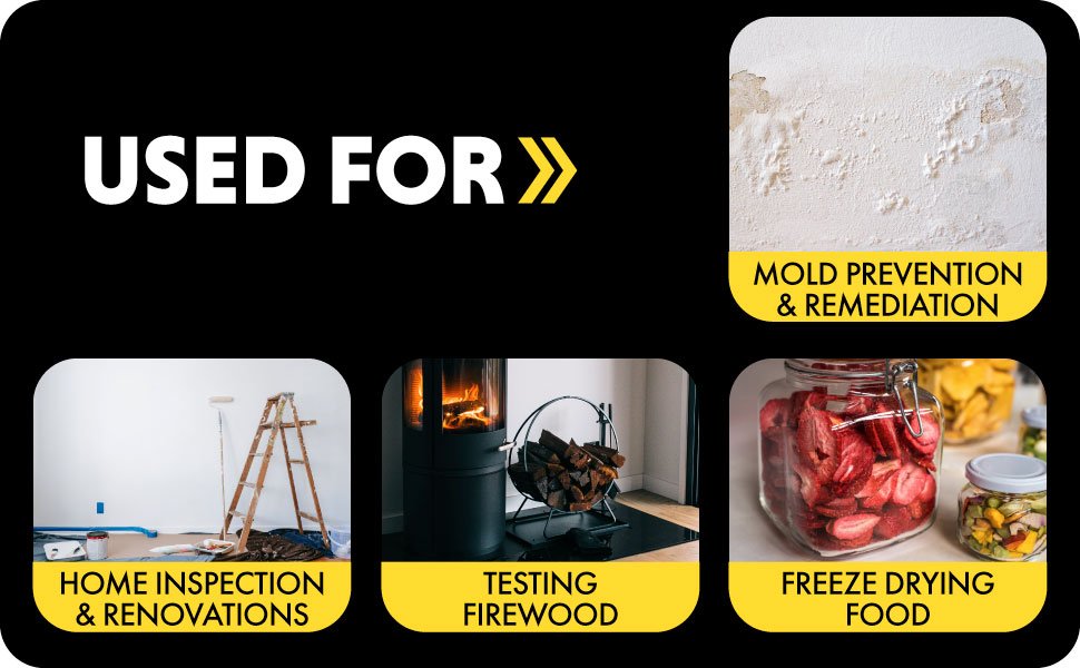 General Tools MMD4E Digital Moisture Meter, Water Leak Detector, Moisture Tester, Pin Type, Backlit LCD Display With Audible and Visual High-Medium-Low Moisture Content Alerts, Grays