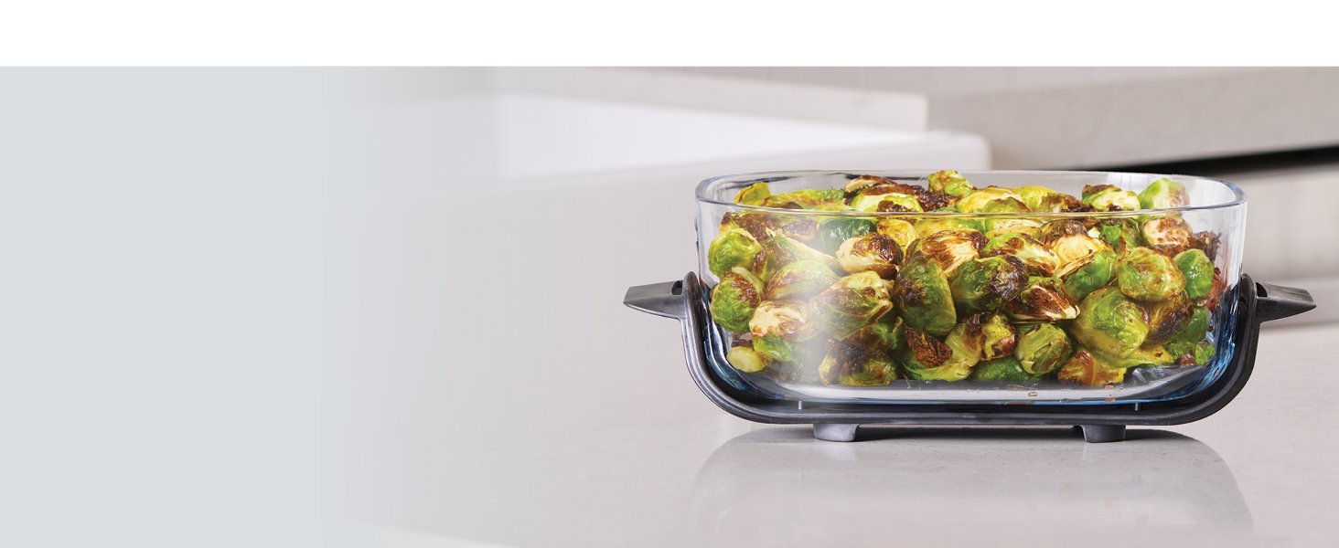 Ninja Crispi 4-in-1 Portable Glass Air Fryer Cooking System. 1500W. 4QT & 6-Cup TempWare Glass Containers with Storage Lids. Microwave. Freezer & Dishwasher Safe. Cyberspace Gray. FN101GY