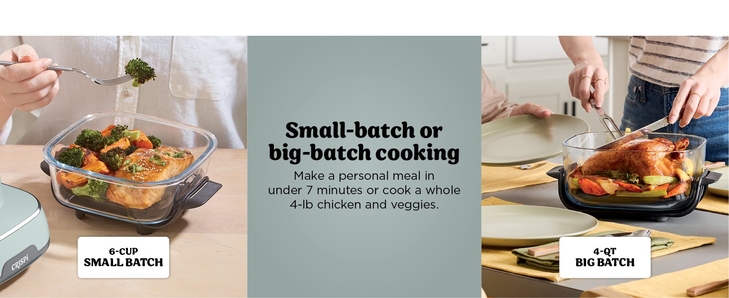 Ninja Crispi 4-in-1 Portable Glass Air Fryer Cooking System. 1500W. 4QT & 6-Cup TempWare Glass Containers with Storage Lids. Microwave. Freezer & Dishwasher Safe. Cyberspace Gray. FN101GY