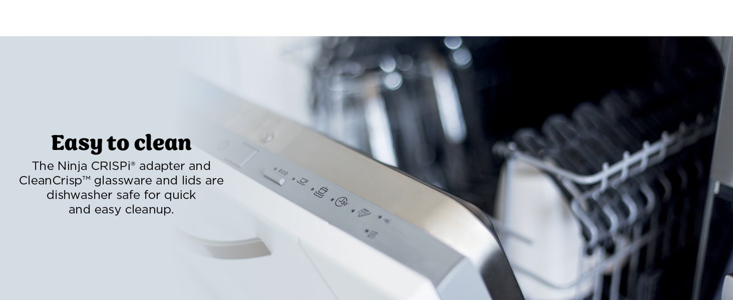 Ninja Crispi 4-in-1 Portable Glass Air Fryer Cooking System. 1500W. 4QT & 6-Cup TempWare Glass Containers with Storage Lids. Microwave. Freezer & Dishwasher Safe. Cyberspace Gray. FN101GY