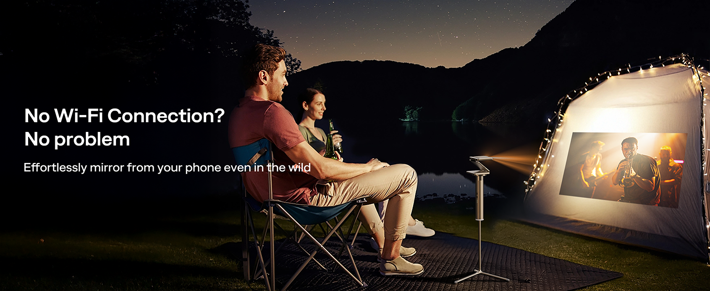 Aurzen ZIP Tri-Fold DLP Truly Mini Projector. Pocket Size. Zero-Lag Focus. One-Click Screen Mirroring. Full-Screen Mode. Type-C Fast Charging. 5.000mAh Battery. Indoor Outdoor Portable Projector.Gold