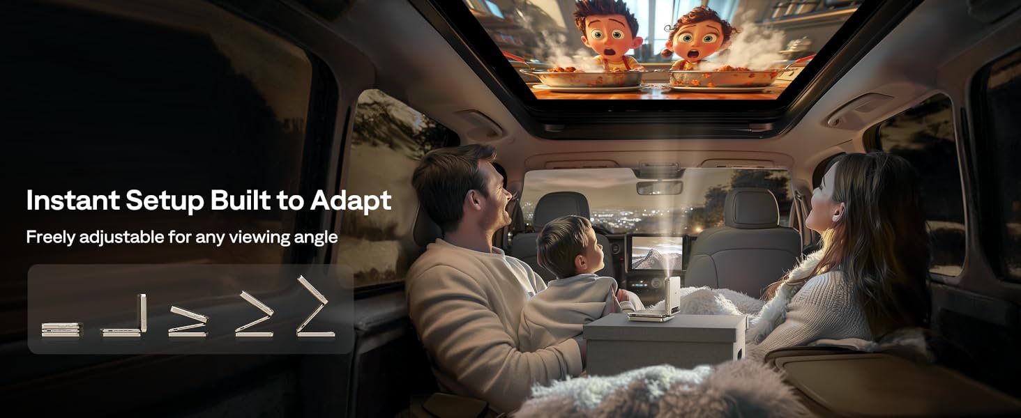 Aurzen ZIP Tri-Fold DLP Truly Mini Projector. Pocket Size. Zero-Lag Focus. One-Click Screen Mirroring. Full-Screen Mode. Type-C Fast Charging. 5.000mAh Battery. Indoor Outdoor Portable Projector.Gold