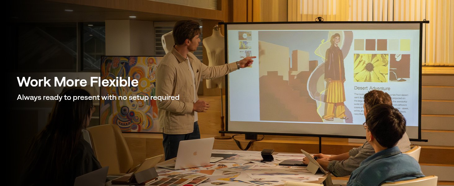 Aurzen ZIP Tri-Fold DLP Truly Mini Projector. Pocket Size. Zero-Lag Focus. One-Click Screen Mirroring. Full-Screen Mode. Type-C Fast Charging. 5.000mAh Battery. Indoor Outdoor Portable Projector.Gold