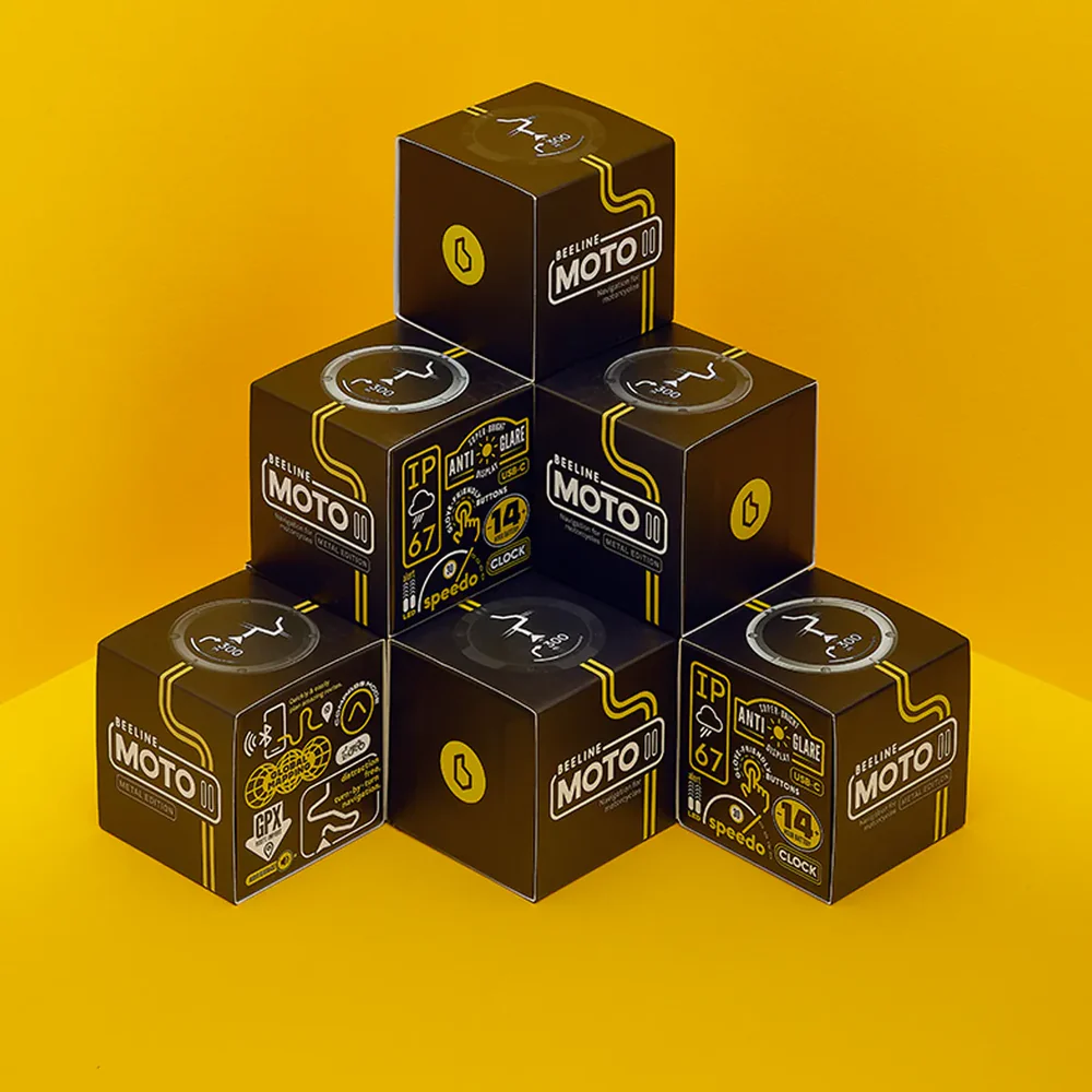 Beeline Moto II | Wireless Global Navigation Map | Weatherproof & 11+ Hours Battery Life | USB Charging | Sat Nav for Cycling with a Strap Mount Included | Glove Friendly