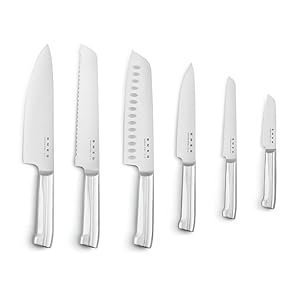 Smeg Cream Stainless Steel Knife Block Set