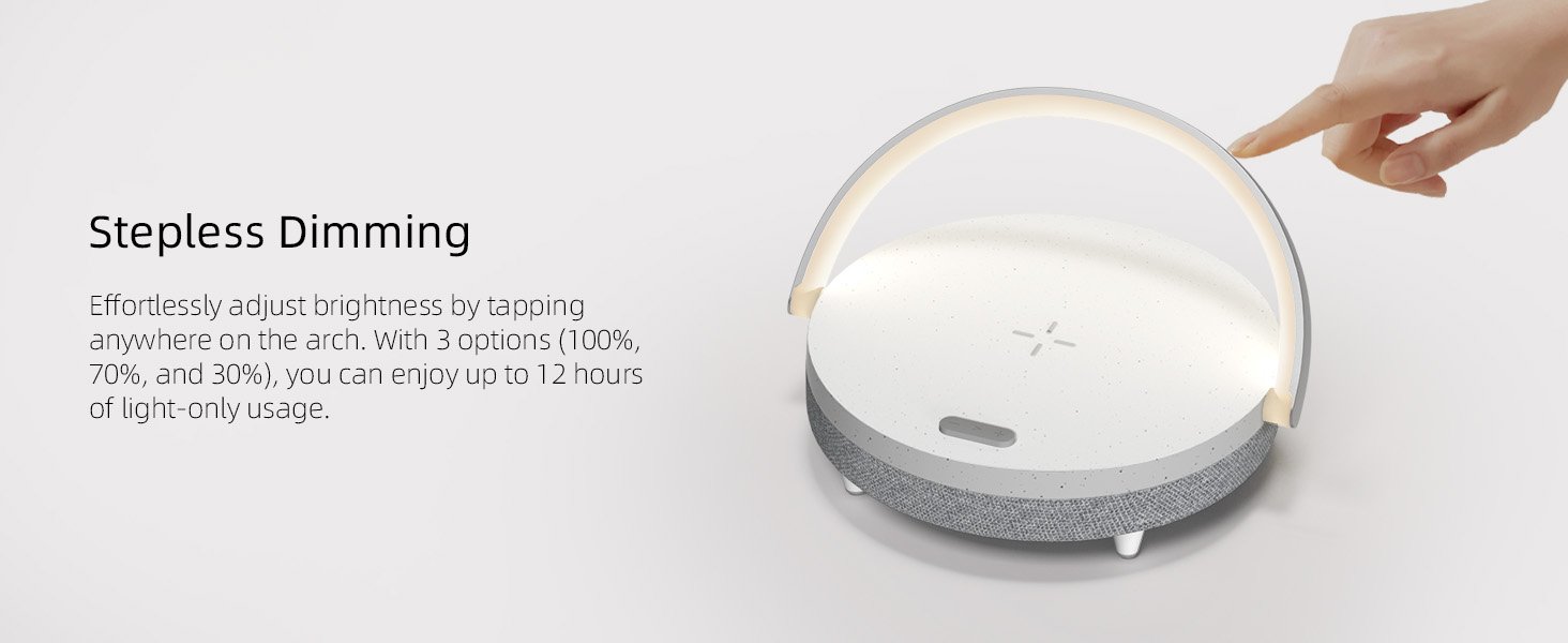 EZVALO Gifts for Women. 4-in-1 Portable Bluetooth Speaker. Bedside Lamp with Wireless Charger. Dimmable Night Light and Phone Holder. Christmas and Birthday Gifts for Teens. Families and Friends