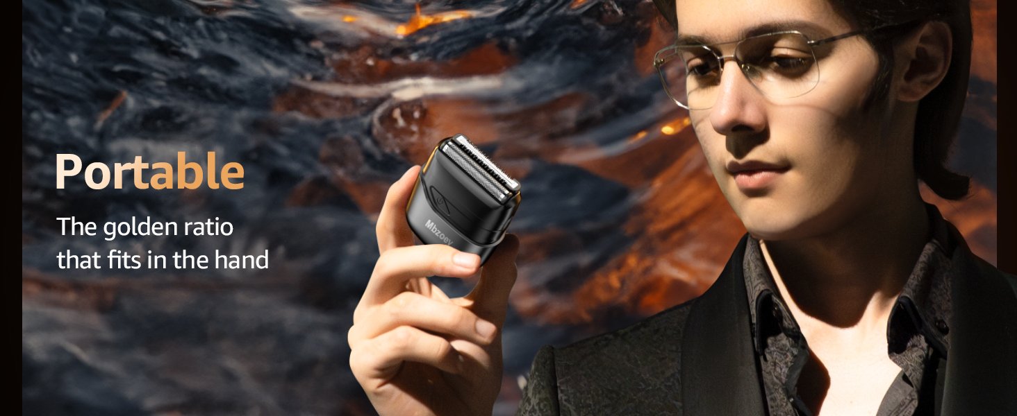 Mini Electric Razor for Man: Electric Foil Shavers for face - IPX7 Waterproof Cordless Razor with LED Display & Fast Charge - Micro-Comb Technology & Upgraded Blades. Carbon Black