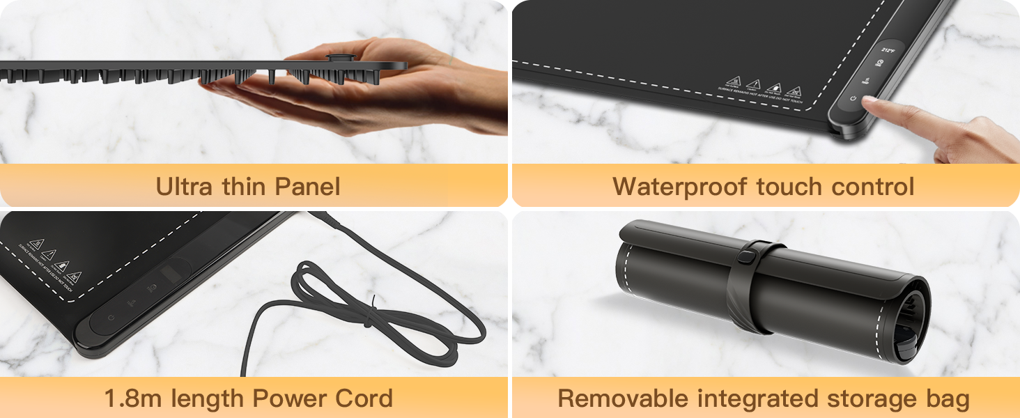 Food Warming Mat. Upgraded Graphene Full Surface Heating Foldable Heater Food Pad. Compact Silicone Materials. 6 Heat Settings. Multifunctional Food Warmers for Parties Buffet. Daily Life Use (2)