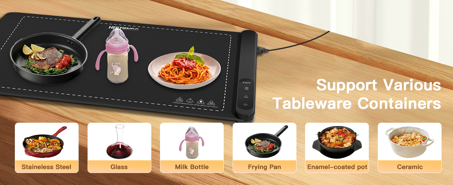 Food Warming Mat. Upgraded Graphene Full Surface Heating Foldable Heater Food Pad. Compact Silicone Materials. 6 Heat Settings. Multifunctional Food Warmers for Parties Buffet. Daily Life Use (2)