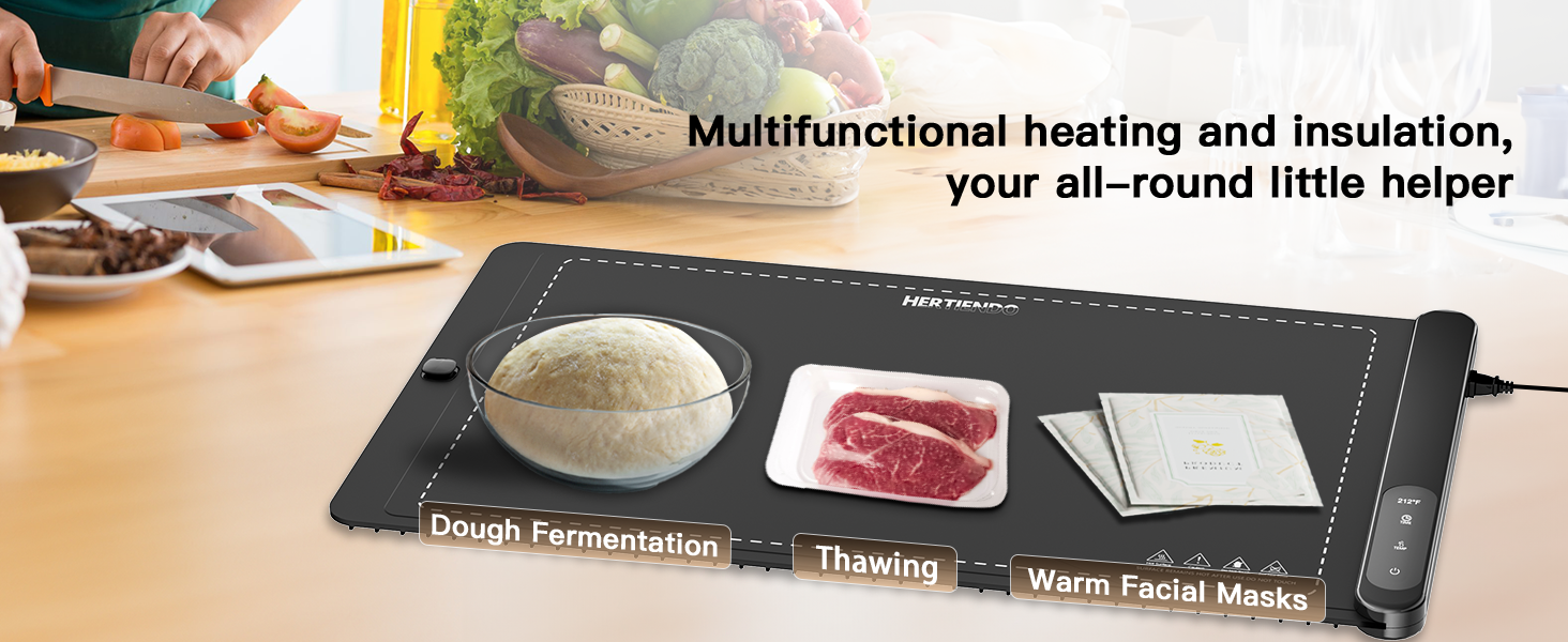 Food Warming Mat. Upgraded Graphene Full Surface Heating Foldable Heater Food Pad. Compact Silicone Materials. 6 Heat Settings. Multifunctional Food Warmers for Parties Buffet. Daily Life Use (2)