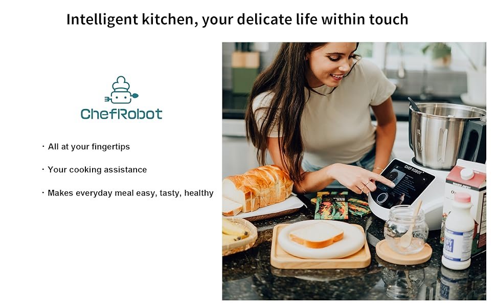 ChefRobot Smart Food Processor UltraCook All-in-One Auto Cooking Machine.3.5L Capacity.600+ Online Recipes. Built-in Scale. 7 inch TFT Screen. Self-Cleaning. Multifunctional Kitchen Appliance