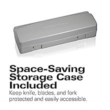 Hamilton Beach Electric Knife Set for Carving Meats. Poultry. Bread. Crafting Foam & More. Reciprocating Serrated Stainless Steel Blades. Ergonomic Design Storage Case + Fork Included. 5Ft Cord. White