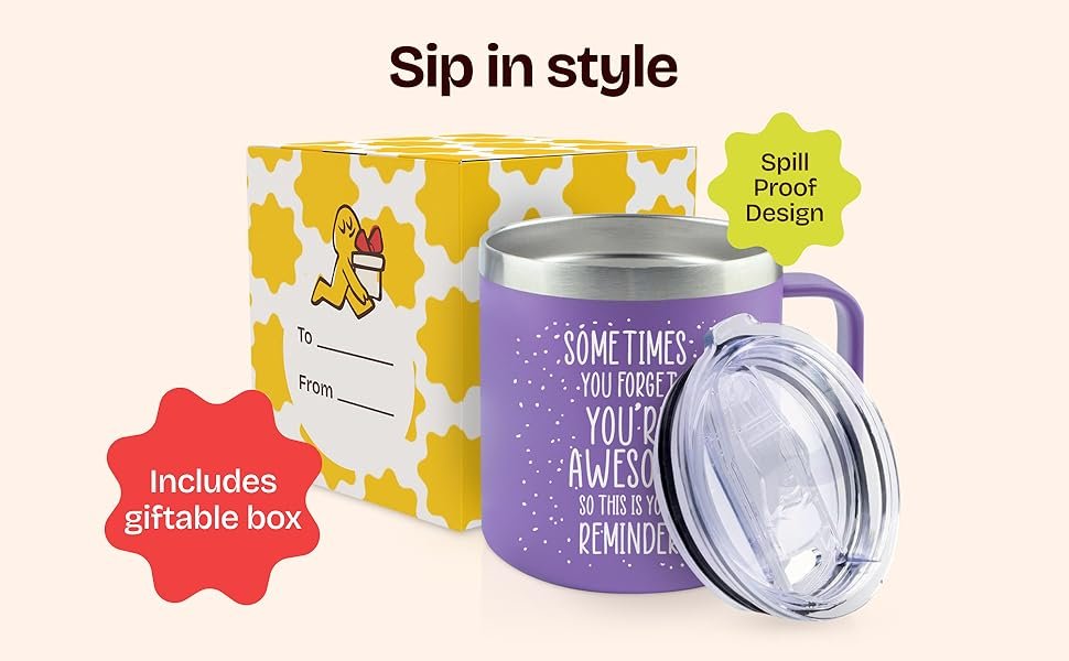 Xmas Gifts for Women - Birthday Friendship - Sometimes You Forget Your Awesome Gifts Purple Coffee Mug for Older Women 14oz Inspirational Unique Customer's Most Loved Gift
