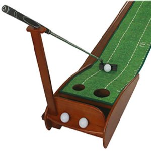 GimYaa Golf Putting mat Green Indoor and Outdoor with Auto Ball Return.Game Practice Golf Gifts for Home. Office. Backyard Indoor Golf and Outdoor Use. Crystal Velvet Mat