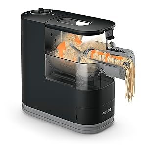 Philips Kitchen Appliances Compact Pasta and Noodle Maker. Viva Collection. Comes with 3 Default Classic Pasta Shaping Discs. Fully Automatic. Recipe Book. Small. White (HR2370/05)