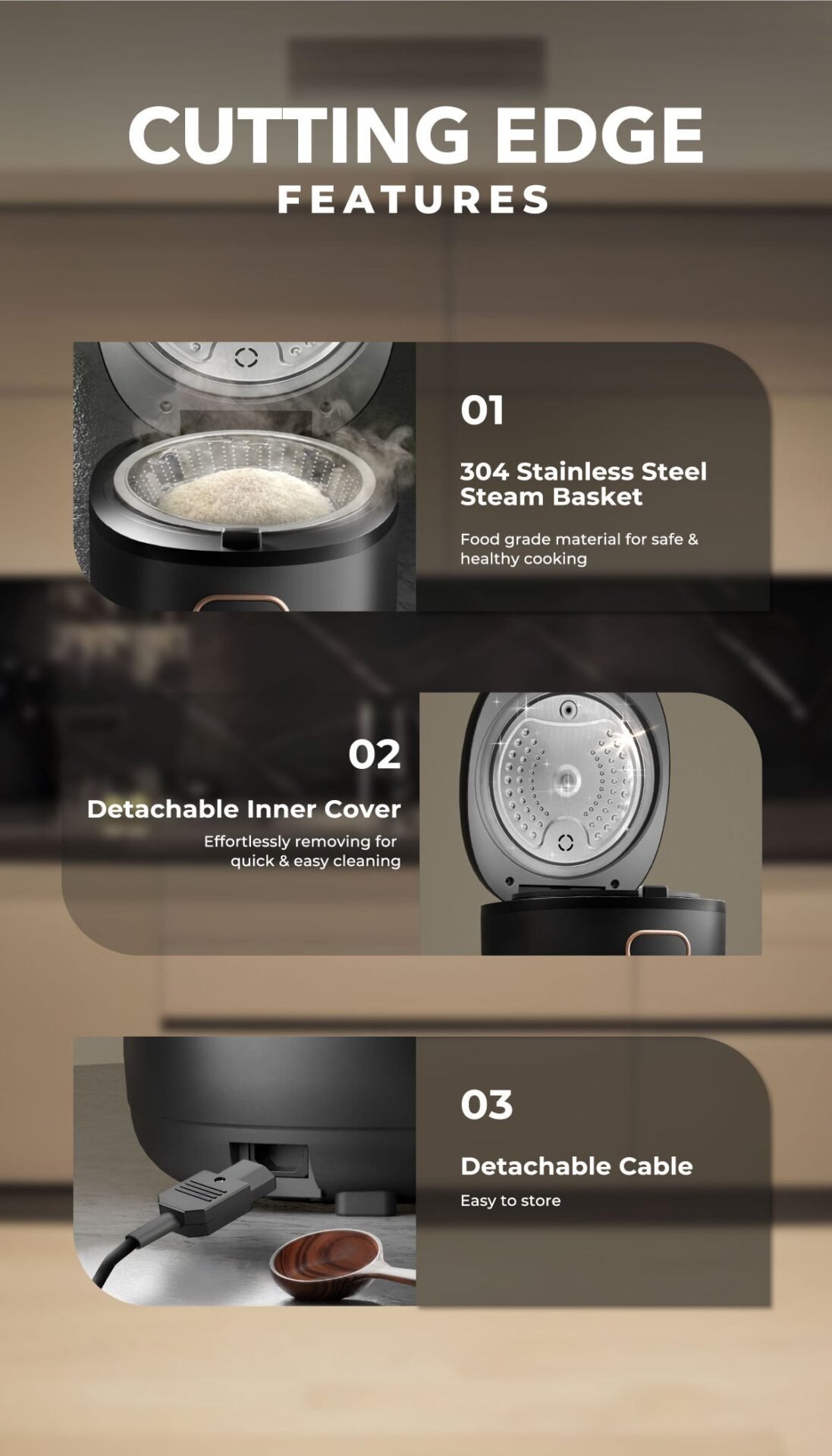 Russell Taylors Digital Low Sugar Rice Cooker (1.8L) RC10