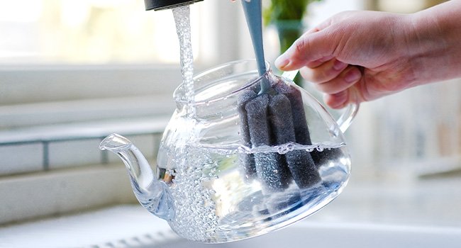 1200ml/40 oz Glass Teapot with 4 Double Wall Teacups and Removable Stainless Steel Infuser. Tea Sets for Adults. Clear Tea Kettle Stovetop Safe for Loose Leaf and Blooming Tea.Gifts for Christmas