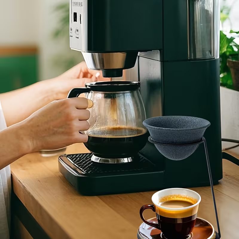 Large Size Microporous Ceramic Coffee Filter Cup - No Paper Filter Needed, Reusable Tea Strainer with Stand | Christmas Gift & New Year Gift