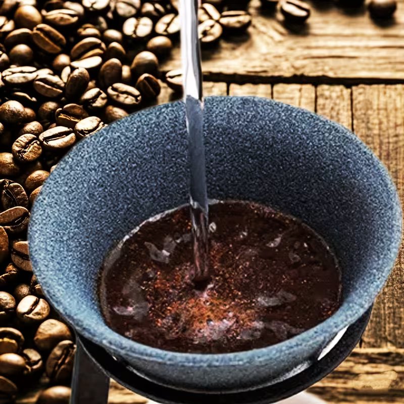 Large Size Microporous Ceramic Coffee Filter Cup - No Paper Filter Needed, Reusable Tea Strainer with Stand | Christmas Gift & New Year Gift