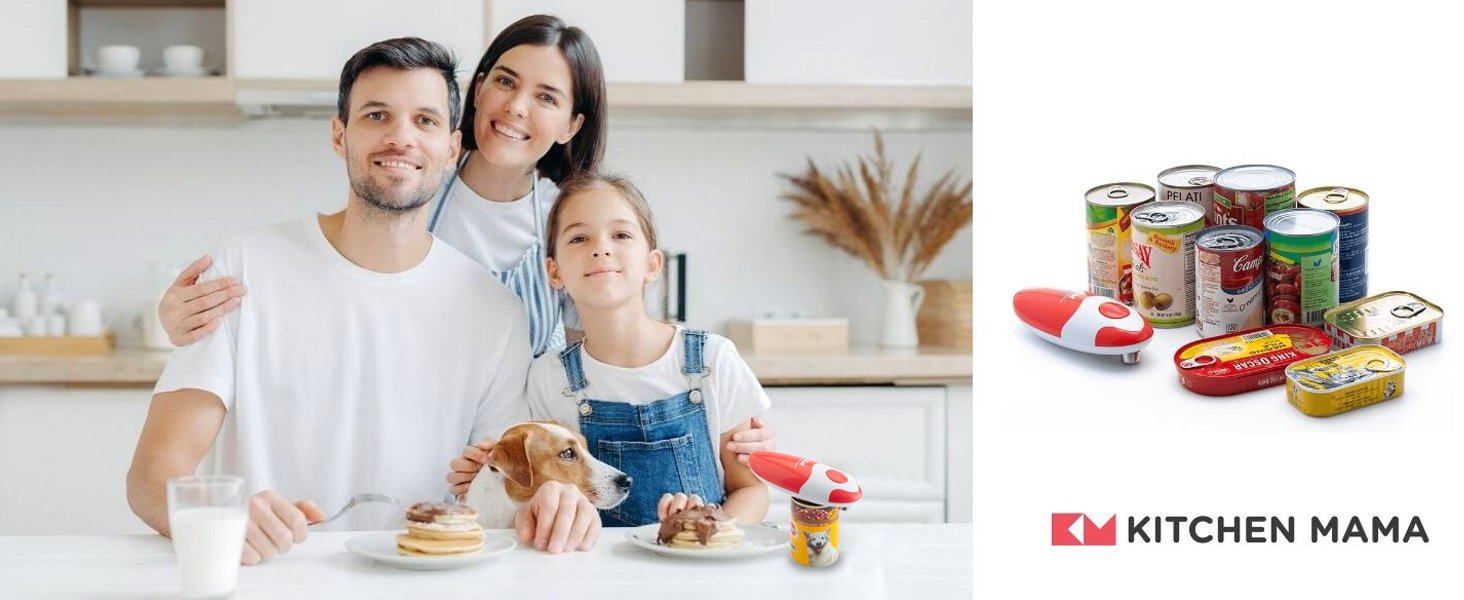 Kitchen Mama Auto Electric Can Opener: Open Your Cans with A Simple Press of Button - Automatic, Hands Free, Smooth Edge, Battery Operated
